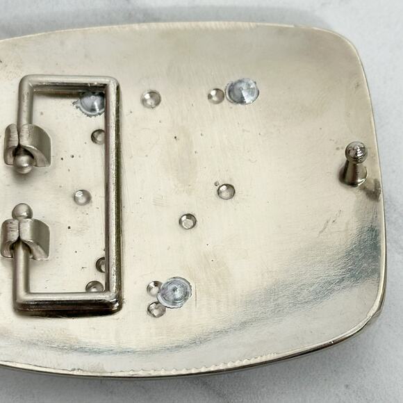 Rhinestone Letter P Monogram Belt Buckle Silver Tone Initial ✨ - Picture 14 of 14
